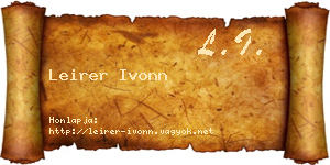 Leirer Ivonn névjegykártya